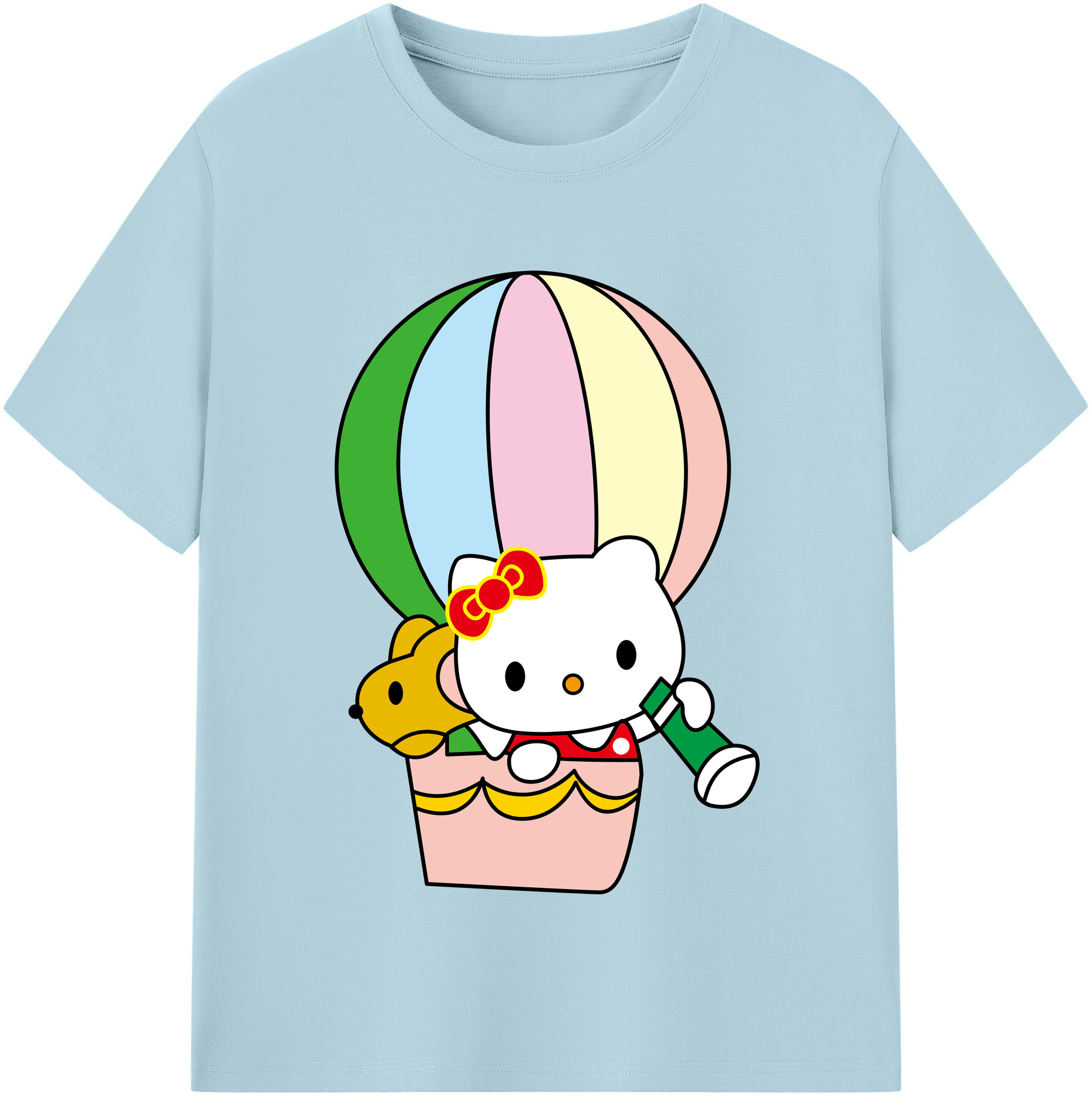 （画像用） Hello Kitty ハローキティ 綿100％半袖Tシャツ（フロントプリント）
